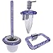 Produktbild 3 teiliges Bad Set Toilettenbürste/Papierhalter / Seifenspender/Bad/ Wc Blau-transparent