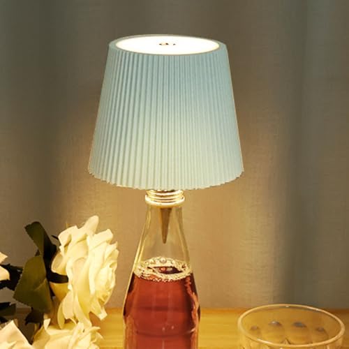 Grusce LED Tappo Lampada per Bottiglia Ricaricabile 3 Modalità Lampada da Scrivania Senza Fili Controllo Tattile Camera da Letto Ristorante Bar per Varie Bottiglie di Vino 3000k 4500k 6500k (Bianco)