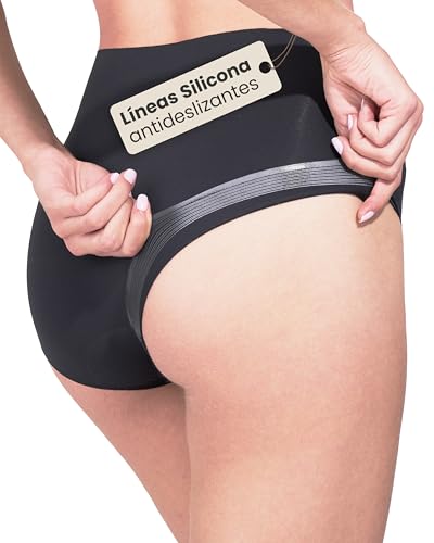SENSACI Bragas Culotte Mujer Invisibles Sin Costuras con Tiras de Silicona Antideslizante - Ropa Interior Corte Láser Que No se Mueve ni Enrolla, Efecto Segunda Piel, Ideal Deporte y Leggings