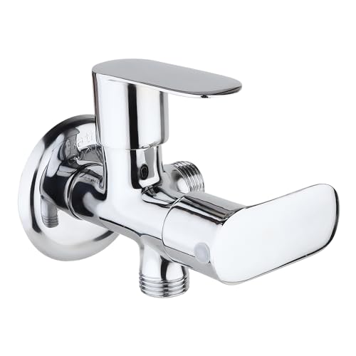 Image of 2-in-1 Angle Valve for Toilet, Bathroom, Kitchen, Brass, Chrome Plated
