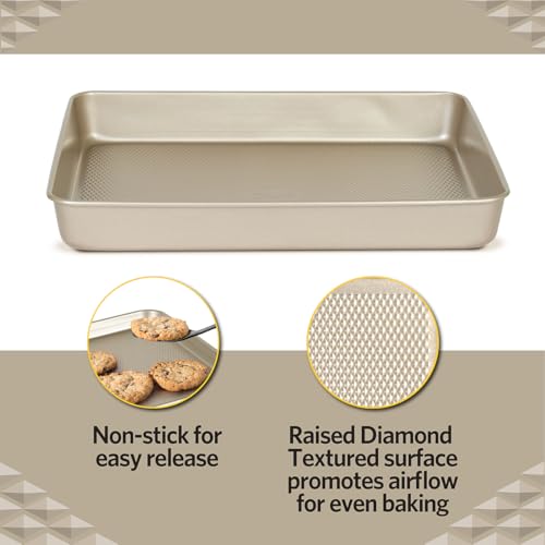 Glad Baking Pan Nonstick - Oblong Metal Dish for Cake and Lasagna - Heavy Duty Carbon Steel Bakeware, Medium - image 3