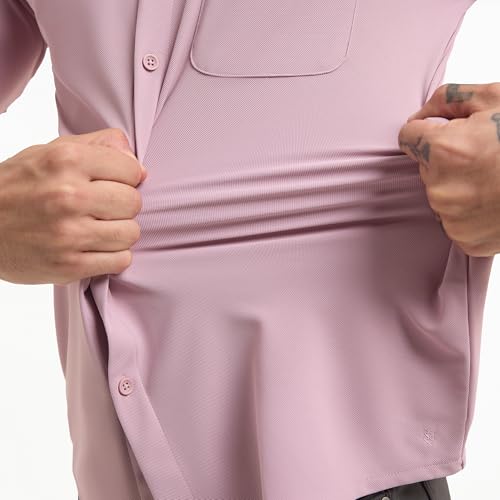 Image of Workday Shirt for Men Long Raglan Sleeve Regular Fit Superior Stretch Wrinkle Free Shape Retention Quick Dry Anti-Viral Finish UPF 50+