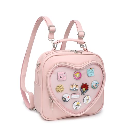 RAINBOW SMILE Ita Bag Multi-Purpose Backpack Crossbody Heart Purse Kawaii Pin Display with Insert2