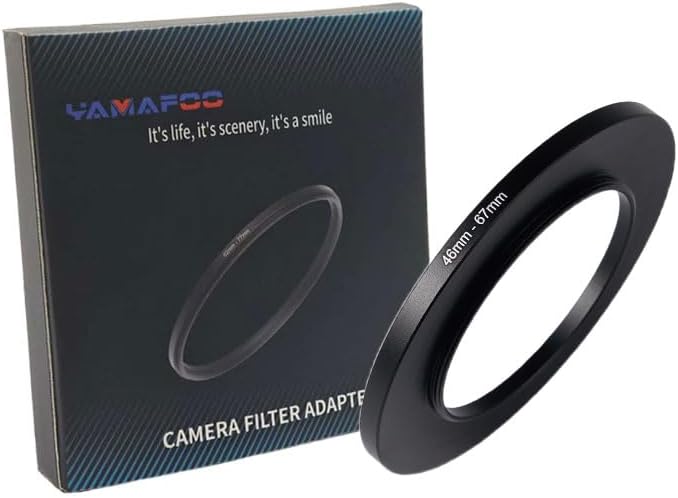 - 46mm to 67mm Step-Up Ring/Step Down Rings Filter Adapter for All Brands UV ND CPL Metal Ring Step-Up Rings Adapter Filter,Black (46-67)