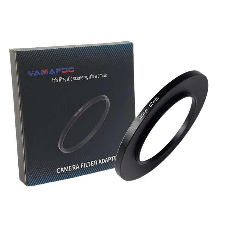 - 46mm to 67mm Step-Up Ring/Step Down Rings Filter Adapter for All Brands UV ND CPL Metal Ring Step-Up Rings Adapter Filter,Black (46-67)