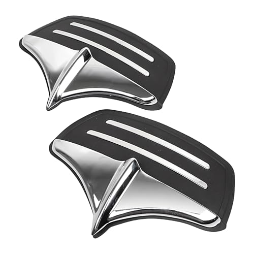 Image of Metal Rear Wheel Mud Flaps Fender Guards Accents Trim for Harley Tri-Glide Ultra Classics FLHTCUTG 2011-2023 and FLHXXX Street Glide Trikes 2011, #02 Chrome+Black