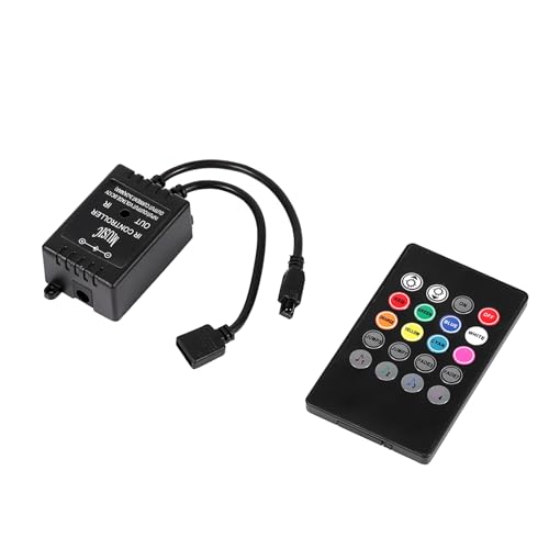 Kit de 2 tiras LED Controlador de música 20 teclas Controles de infrarrojos para sensores de sonido para luces de tira RGB