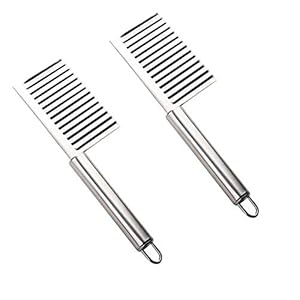 2 stuks Crinkle Chopper, frietjes, keukengerei roestvrij staal groentesnijder Wave Cutter Aardappelsnijder voor het…