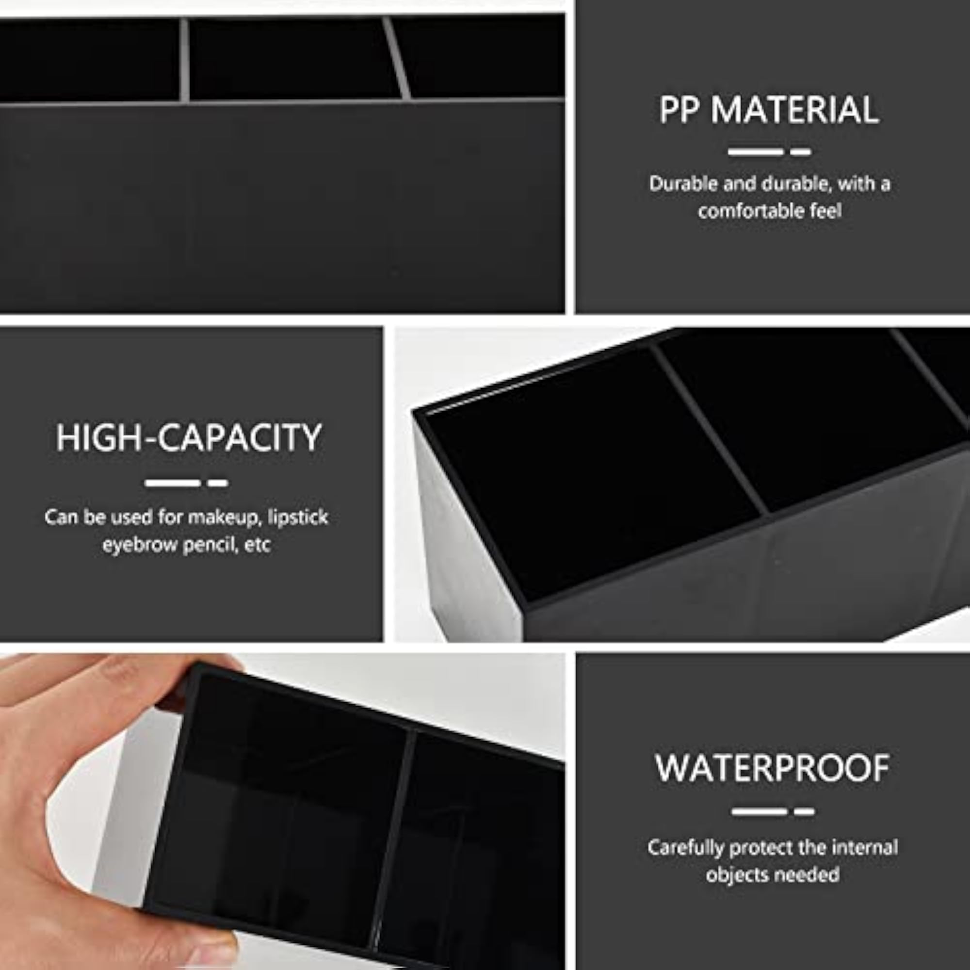 Makeup Brush Organizer - 3 Slot Cosmetic Display Holder