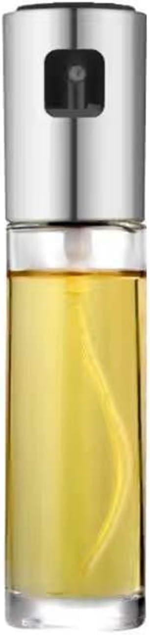 Oil Spray Bottle, Glass Oil Sprayer For Cooking Spray Mister For Salad BBQ Kitchen Baking Empty Vinegar Bottle,for Salad Making, Baking(Silvery-4PCS)