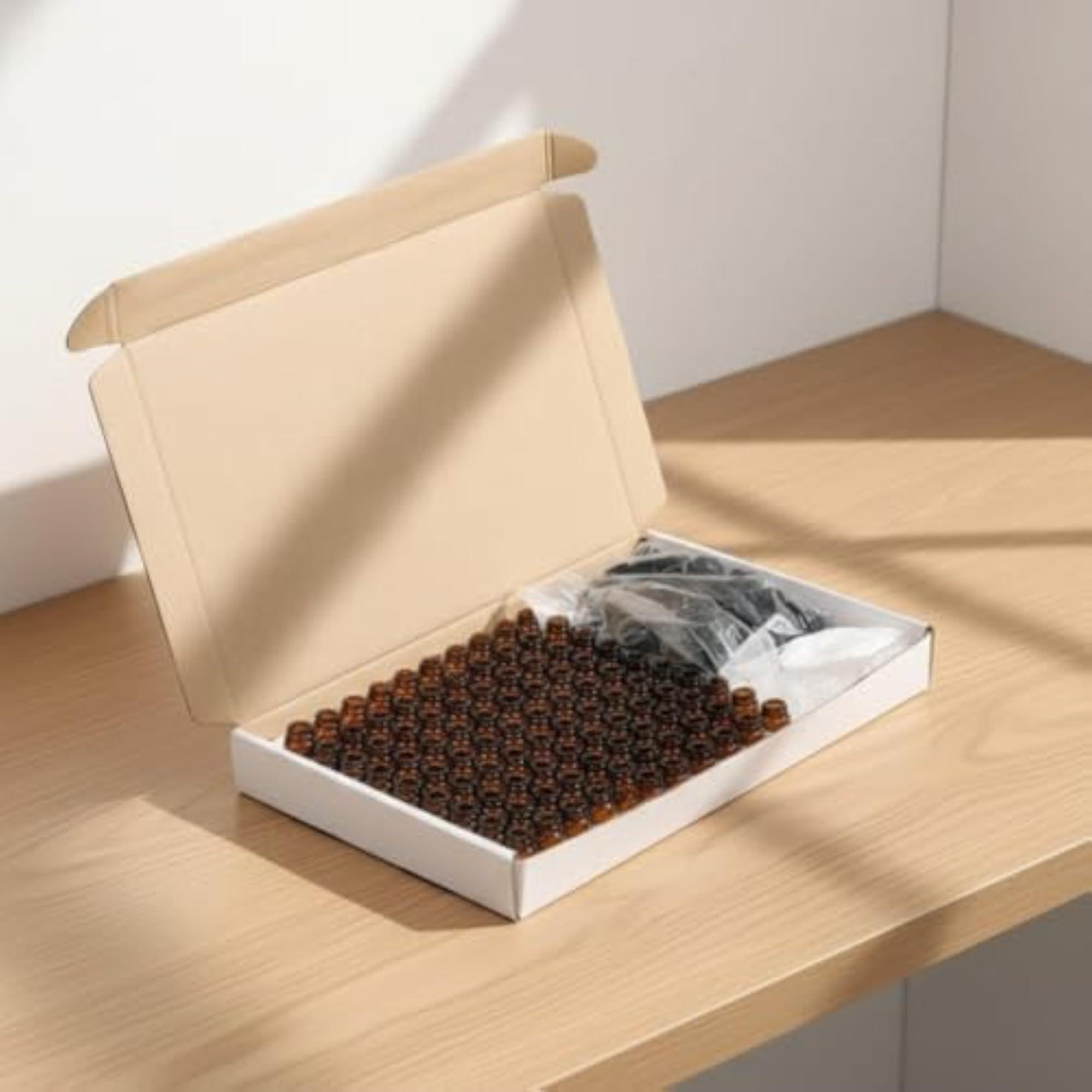 100 Pieces Amber Essential Oil Bottles, Travel-Friendly
