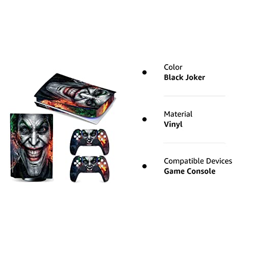 Ps5 Console Skin And Controller Skin Set - Playstation 5 Vinyl Sticker Decal Cover, (Disk Edition - Joker) #TOP2