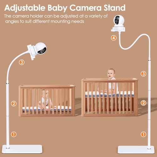 KIMILAR Baby Monitor Mount, Baby Monitor Floor Stand Compatible with Infant Optics DXR-8 Pro,Nanit Pro,HelloBaby,Єufy,Vava,Vtech,ANMEATE Baby monitor Camera, Adjustable Height Baby Monitor Holder - Thumbnail 5