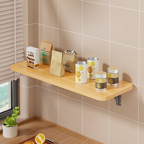 Wall-Mounted Folding Table Space-Saving Table for PTFCll Rooms Kitchen Office Laundry - Black 80x30cm (31.5x11.8in) - Versatile and Stylish Solution