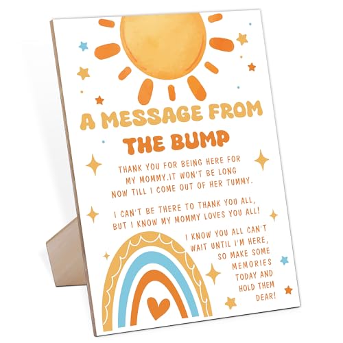 Sunshine Rainbow Baby Shower Game Sign With Stand, Wooden Welcome Sign, Party Supplies, Gender Reveal Ideas