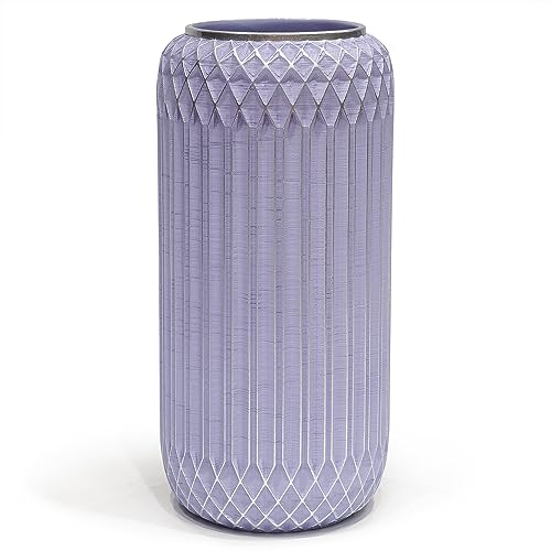 Suanti Dekorative Blumenvase (28 cm), Groß Lilac Silber Border Moderne Vase, Einzigartigen Formen Vase, Für Home Office Dekor, Tischdeko,Nachhaltig, Wasserdicht, DIY Trockenblumen Dekor Vasen (Lila) Suanti Dekorative Blumenvase (28 cm), Groß Lilac Silber Border Moderne Vase, Einzigartigen Formen Vase, Für Home Office Dekor, Tischdeko,Nachhaltig, Wasserdicht, DIY Trockenblumen Dekor Vasen (Lila)