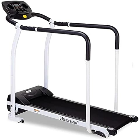 Woodtree home foldable electric treadmill, can measure heart rate, adjustable slope, multifunctional home office gym equipment, elderly walking treadmill, Black Cover