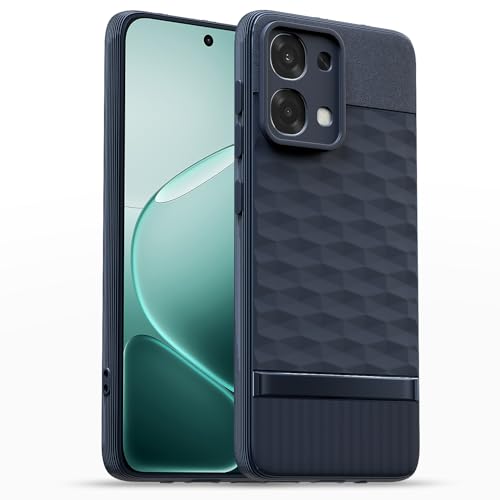 Image of Pikkme Back Cover for Oppo F31 5G / Oppo F33 5G Soft Grip 3D Hexa Cube Texture Silicone Bumper Case (Blue)
