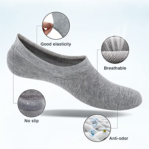 Image of SIXDAYSOX Womens No Show Socks - 4-8 Pairs, Low Cut, Non-Slip, Invisible Cotton Liner