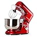 KLARSTEIN Bella Rossa Electric Stand Mixer, Grinder, Dough Bowl, Flat Whisk, Food mixer, Wire Whip, 650 Watts, 5.5 qt Stainless steel Bowl, 6 Speeds