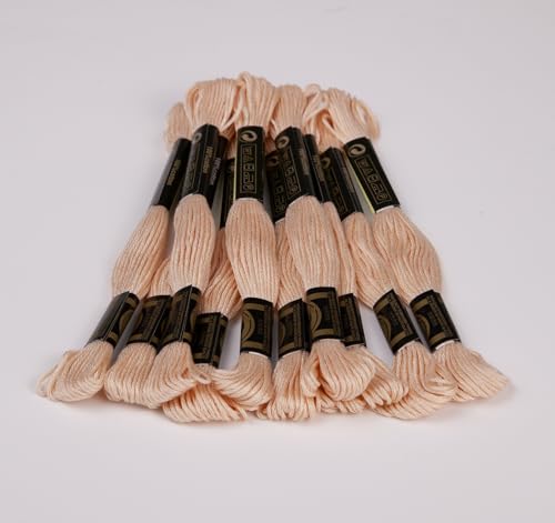 Image of 12 Skeins Embroidery Floss is Egyptian Long Fiber Cotton of 8.75yds Each Cotton Cross Stitch Threa for Hand Embroidery DIY Creation and Friendship Bracelet String. (12, Misty Rose)