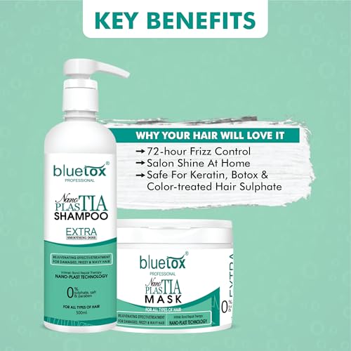 Image of Nano plastia shampoo and conditioner serum 120ml | Sulphate & Paraben Free | Smoothens, Repairs, Adds Shine | Salon Quality Hair Care | Deep Nourishment for Damaged Hair (500ml pack of 3)