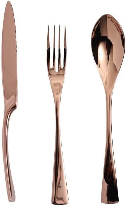 Silverware Flatware Set, 3/12/18/24/30/36 Pieces Creative Steak Knife, Fork And Spoon Tableware Set 304 Stainless Steel Spoon Steak Knife(Color:Black,Size:12 Pieces for 4)