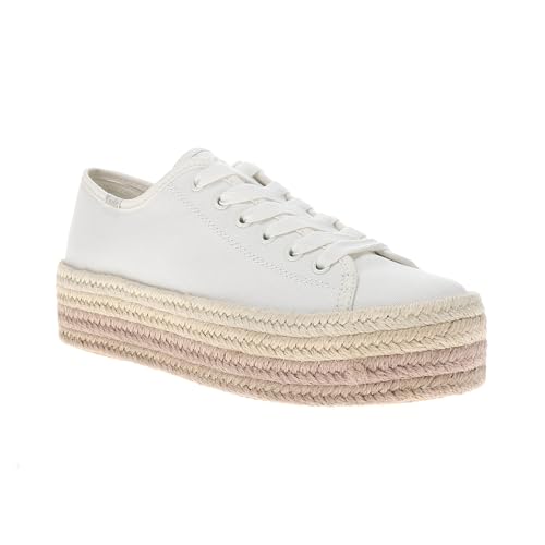 Keds Womens Triple Up Canvas Jute Foxing Lace Up Sneakers Shoes Casual - Brown, White2