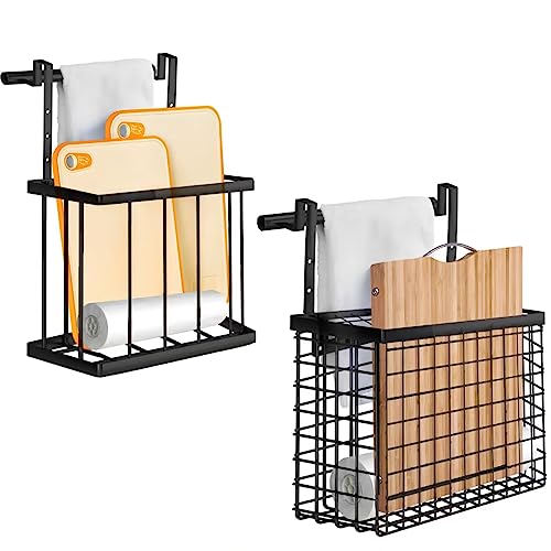 Aboevnc 2 Pack Cabinet Door Organizer with Towel Bar, Over