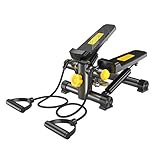 WUFENG Stepper, Fitness Mini Stepper Treppen Stepper Trainingsgeräte mit Widerstandsbändern und Twisting Action, geeignet für Familien, Kalorienverbrennung im Fitnessstudio