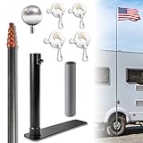 Zelvoro Upgraded Telescopic Flagpole with Anti-Break Tube, Thickened Tire Bracket Tailgate Flagpole - 20ft Carbon Fiber RV Flagpole Kit, Suitable for Tailgate Parties, Camping and Outdoor Activities