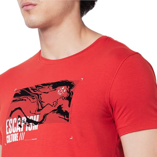 Image of Spykar Men's Slim Fit Round Neck Half Sleeve Solid Casual T-Shirt
