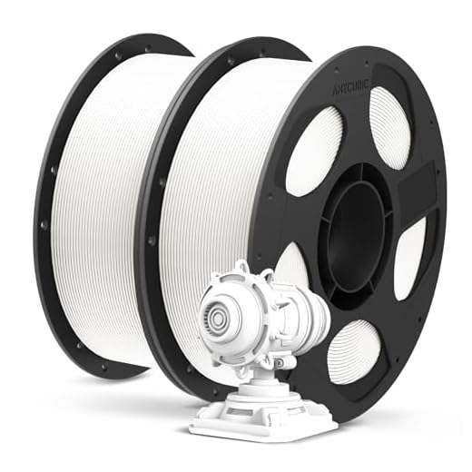 ANYCUBIC PLA Plus (PLA+), 3D Printer Filament 1.75mm Bundle, High Toughness, Dimensional Accuracy +/- 0.02mm, Print with Most FDM 3D Printers, 1KG Reusable Spool, 2kg, White + White