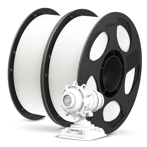Image of ANYCUBIC PLA Plus (PLA+), 3D Printer Filament 1.75mm Bundle, High Toughness, Dimensional Accuracy + /- 0.02mm, Print with Most FDM 3D Printers, 1KG Reusable Spool, 2kg, White + White