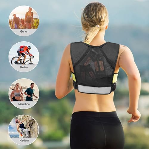 HMAKGG Chaleco Running con Botellas 470 ml, Chaleco Hidratacion Trail Running Hombre/Mujer, Cinturón Ajustable, 156g Ligero Transpirable, Mochila Hidratacion para Senderismo, Maratón - imagen 8