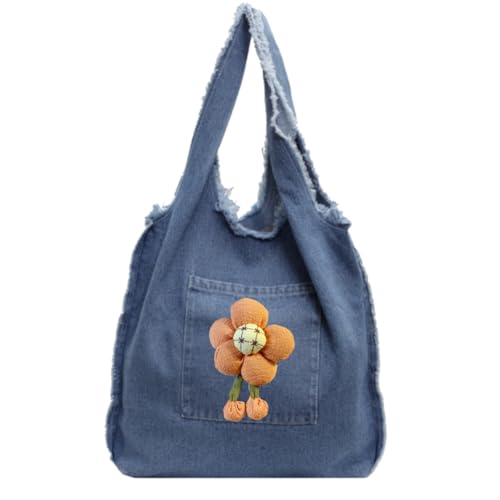 Image of Farm4Far Women Denim Bow-tie Tote Shoulder Sling Hand Bags
