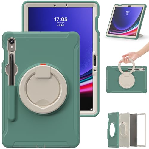 Coque Samsung Tab S10 FE antichoc verte pour réparer les chutes et protéger l'écran