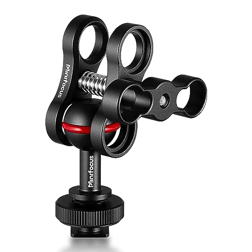 MINIFOCUS 1'' Ball Clamp Mount with Cold Shoe Ball Mount Head Base Adapter Connector for Diving Light Arm Underwater Camera Waterproof Housings Case Video/Flash/Strobe Hot Shoes by MINIFOCUS - Used condition - US$33.81