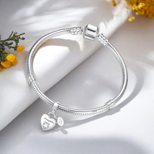 TCHYUN Family Series Dangle Charm Heart Birthstone Bead for Pandora Bracelet Women Gift4