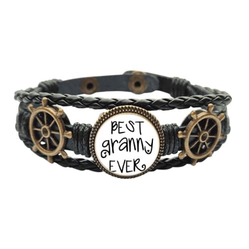 Bracelet en cuir tressé Best Granny Ever : le cadeau chic pour mamie