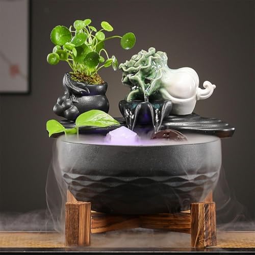 Adornos de repollo cerámica con circulación de agua para Feng Shui y decoración de interiores 6