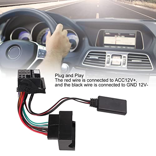 KIMISS Adaptador de Música de Radio de Audio Bluetooth AUX en Cable Car Bluetooth 5.0 Módulo de Audio Arnés de Cable Estéreo 12 Pines para W169 W245 W203 W209 W164