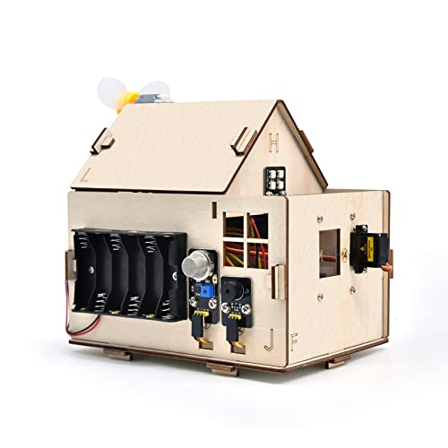 KEYESTUDIO IOT ESP32 Smart Home Starter Kit for Arduino and Python,Electronics Home Automation Coding Kit, Wooden House DIY Sensor Kit,STEM Educational Set for Adults Teens 15+ by KEYESTUDIO - Used condition - Image 7