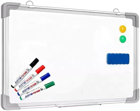 Pizarron Blanco Magnetico 90x60cm Pared con Marco de Aluminio y ...