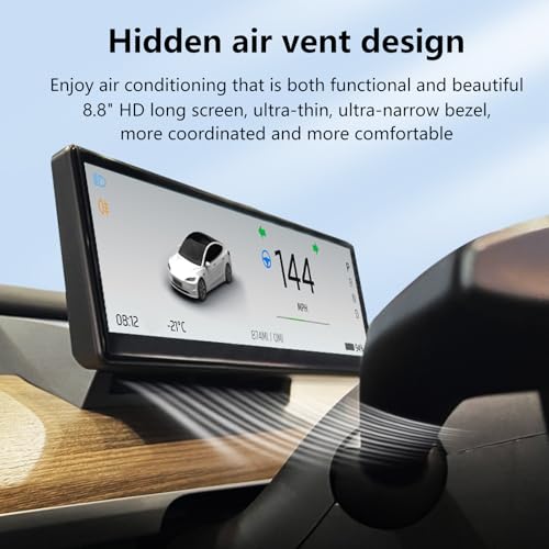 Image of Head Up Display for Tesla Model 3 2017-2023 & Model Y 2019-2024,8.8 inch Touch Screen Instrument Cluster with CarPlay & Android Auto Real-Time Vehicle Info Display