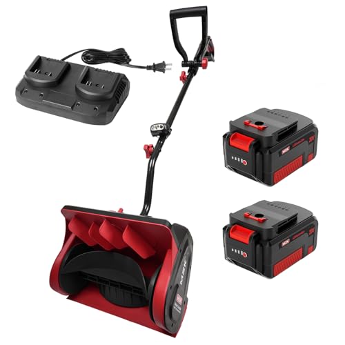 MZK Cordless Snow Shovel, 20V 13-Inch Battery Powered Snow Thrower, Battery Snow Blower with Directional Plate & Adjustable Front Handle(2 * 4.0Ah Li-ion Battery & Fast Charger Included), SS13D12