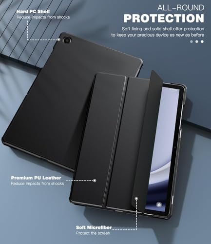 Image of EDNITA Smart Case Cover for Samsung Galaxy Tab A9+ /A9 Plus 11 Inch 2023, Slim Lightweight Stand Hard Back Shell Protective Cover for Galaxy Tab A9+ Tablet (Black)