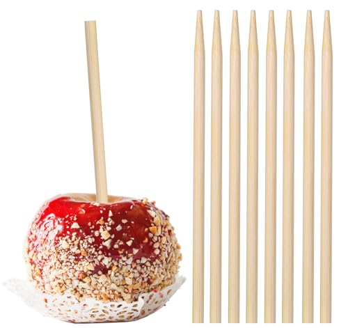 Candy Apple Caramel Apple Sticks, 5.5 Inch, 5mm Thick,Semi-Pointed Bamboo Skewers for Lollipop, Corn Dog, Kabob.,70 PCS