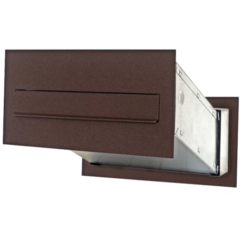 Cassetta da Incasso Passante 6PN Profondità 260-410mm Cassetta Postale da Esterno con mascherina 2 Chiavi Incluse Posta da Esterno Buca Lettere (Bronzo)