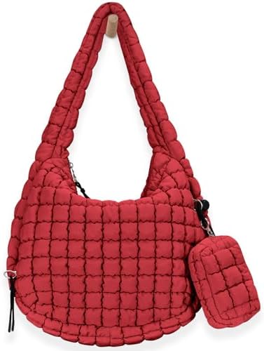 Puffer Tote Bag for Women Large Quilted Puffy Lightweight Carryal...